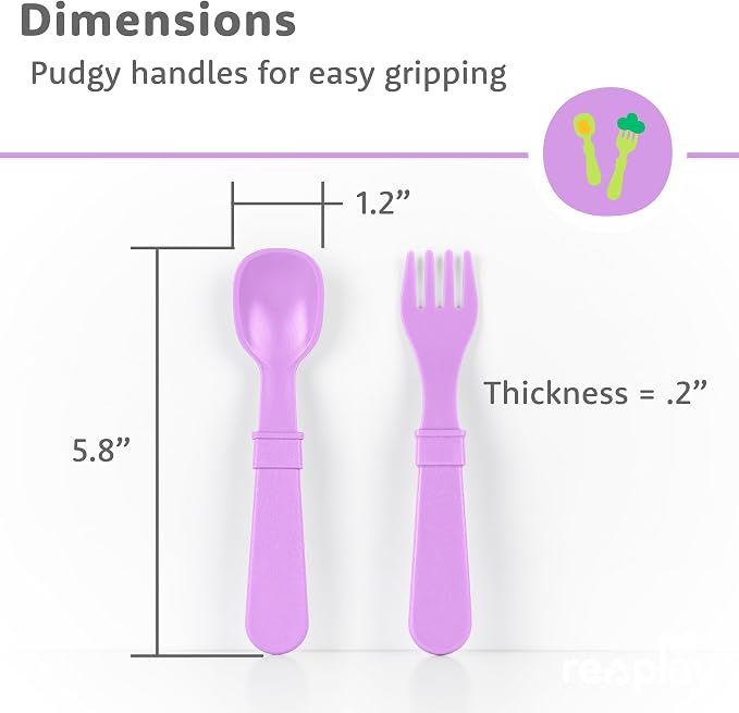 Re-Play Toddler Dinnerware Set - 3 Divided Plates, 3 Snack Bowls & 3 Fork and Spoon Sets - BPA-Free Kids Tableware - Dishwasher Safe - Made in USA from Recycled Materials, Mermaid