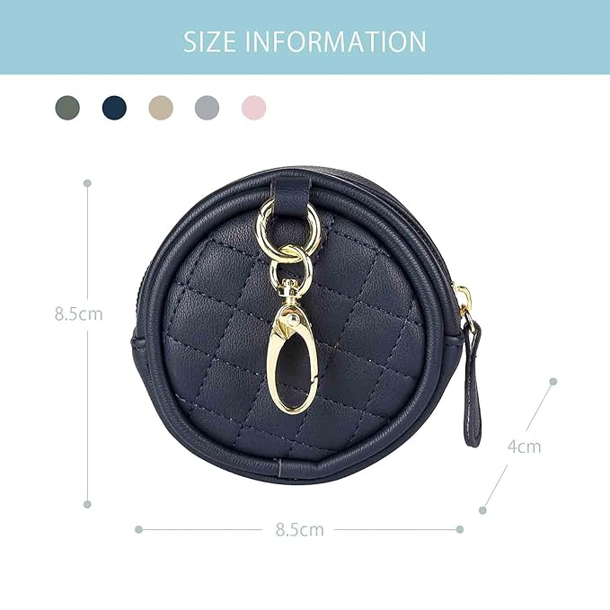 SONARIN Leather Dummy Case with Clasp,Portable Soother Pod Pacifier Case Pacifier Holder Soother Storage Box for Holding 2 Pacifiers or Nipple Shields,Attach to Diaper Bags(Dark Blue)