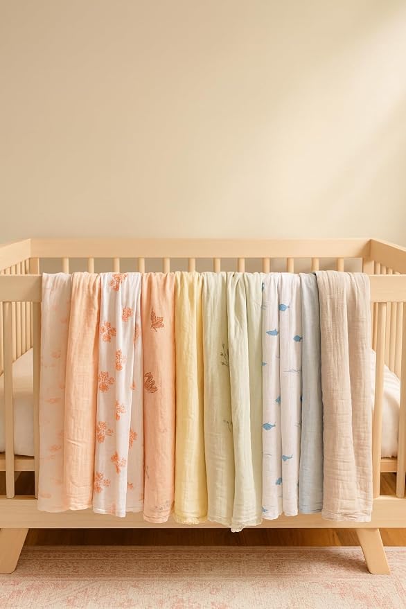 Soft 100% Cotton Swaddles for Newborns, 2- Pack - Large, Breathable Baby Blanket - Versatile, Durable Muslin Swaddle Blankets - Perfect Newborn Essentials