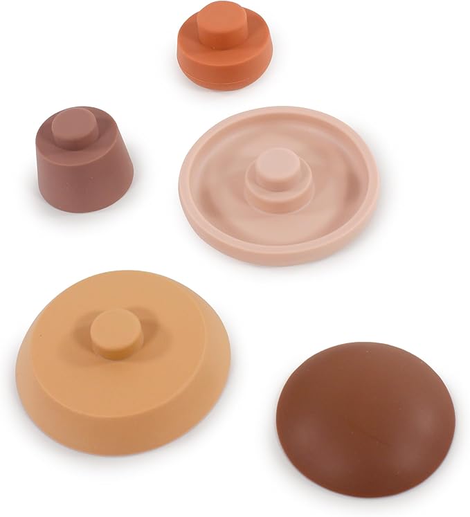 Hudson Baby Silicone Stacking Toy, Mushroom, One Size