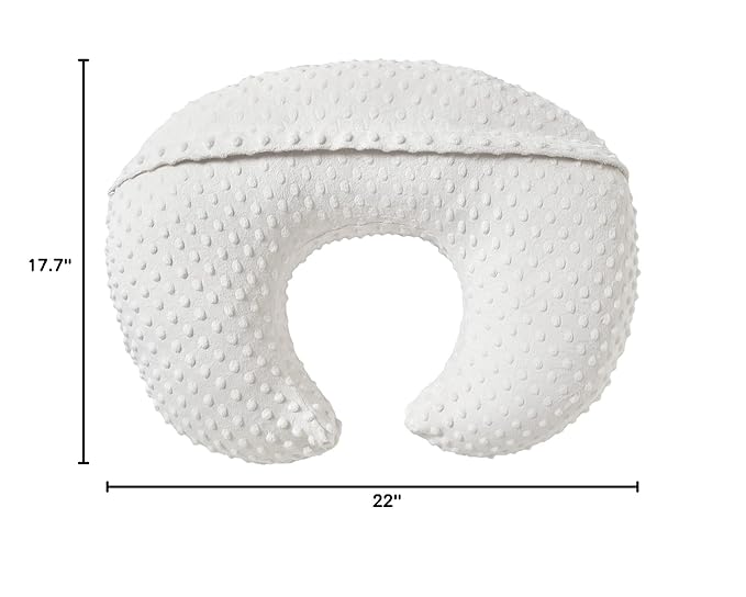 Nursing Pillow and Positioner, Breastfeeding, Bottle Feeding, Baby Sitting Support with Removable Ultra Soft Cover, Tummy Time Support for Baby Boys and Girls (White)