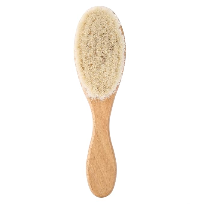 Hair Cleaning Brush, Shine and Texture, Hair Brush for Women Men, Soft Brush with Wood Handle for Thin and Fine Hair, Improve Growth