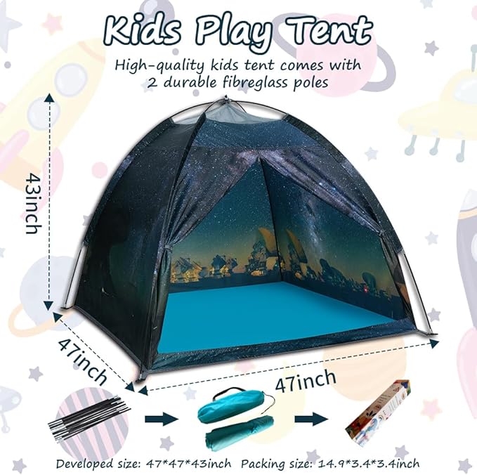Mnagant Kids Play Tent Imaginative Play Popup Tents Space World Tent for Kids Indoor/Outdoor Fun-Kid Galaxy Dome Tent Playhouse for Boys and Girls,Perfect Kid?™s Gift- 47" x 47" x 43"