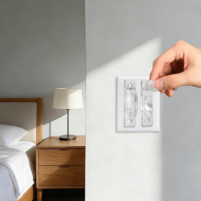 Light Switch Cover Guard, Child Proof Switch Guard 4 Pack for Toggle Switch, Prevent Kids from Turning Lights On/Off, Easy Install Wall Switch Protector(Clear)