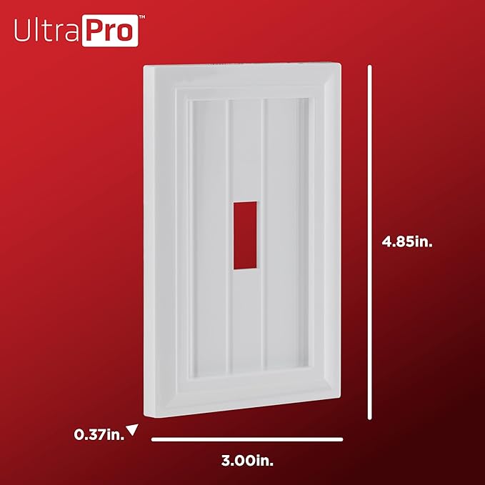 UltraPro Screwless Toggle Switch Wallplate, 1-Gang ??Modern Snap-On Cover, Child-Safe, Durable Polycarbonate, Easy DIY Installation, White Coastal, 85751