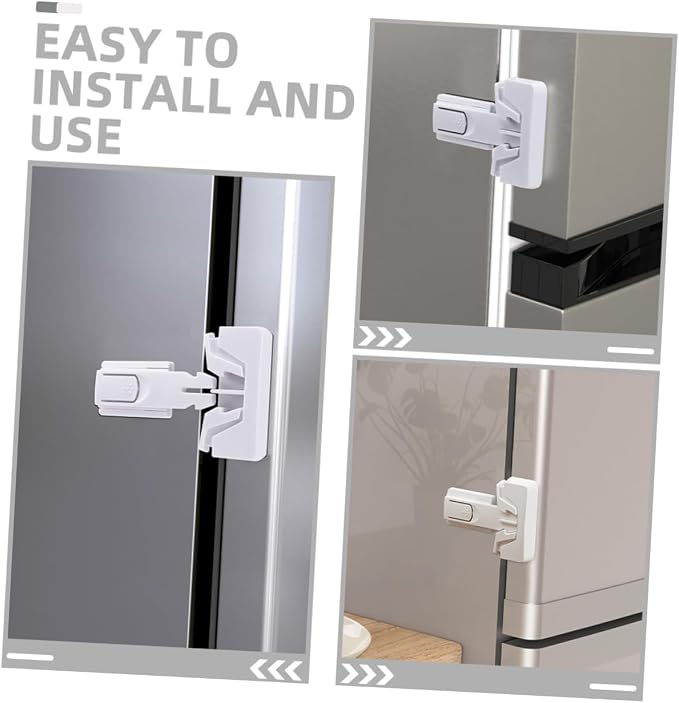 Vaguelly 2pcs Boy Girl Safety Locks Cabinet Proofing Latches for Cupboards Easy Installation Versatile Proofing Black White Color Options