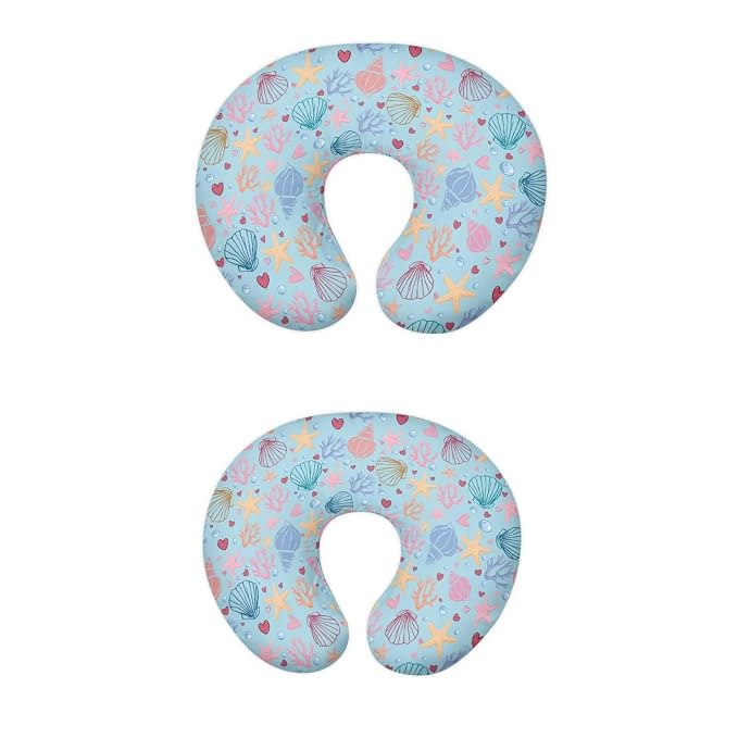 Colored Shell and Starfish Breastfeeding Pillow Slipcover for Baby Newborn U-Shaped Breastfeeding Pillowcase Cushion Cover Easy to Use and Dustptoof