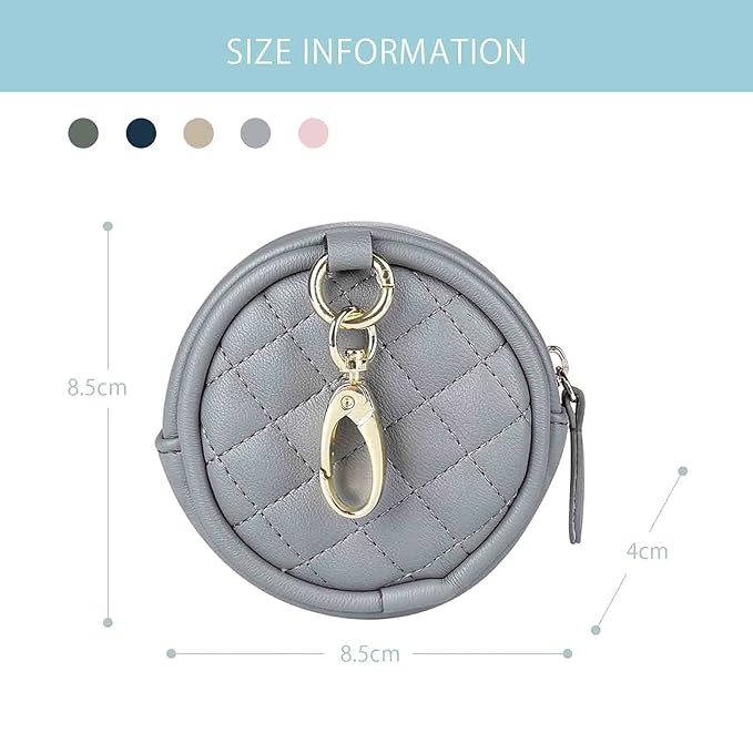 SONARIN Leather Dummy Case with Clasp,Portable Soother Pod Pacifier Case Pacifier Holder Soother Storage Box for Holding 2 Pacifiers or Nipple Shields,Attach to Diaper Bags(Grey)