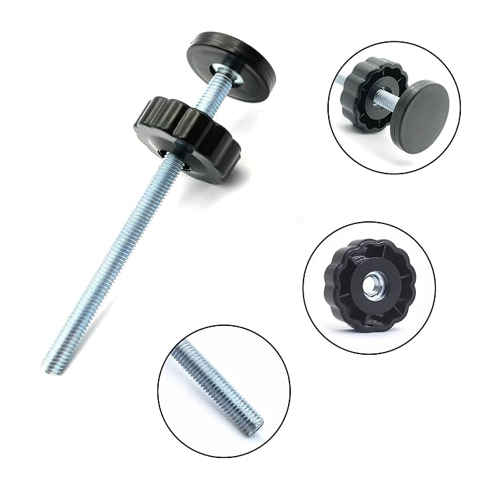 4 Pack Baby Extender Extension-M8(8mm) VMAISI Child Safety Pressure Mounted Baby Gate Threaded Spindle Rods Replacement Parts Bundle with Wall Protector for Stairs Cup Guard (Black, 8MM)