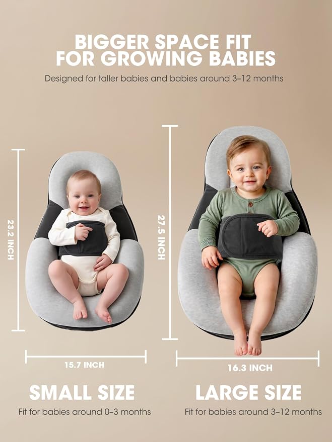 Breast Feeding Pillow for Mom and Baby: Adjustable Feeding Pillow with Detachable Layers, Wider Baby Nursing Pillow, 3D Fabric Cover and Firm Foam Support