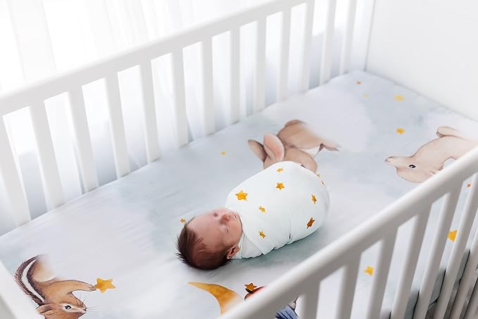 Rookie Humans Super Soft Viscose from Bamboo Muslin Swaddle Blankets for Baby Girls and Boys ??Silky Soft - 47 x 47 inches Swaddling Blankets - Newborn Baby Essentials, Stars