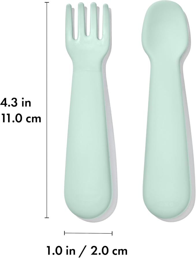 OXO Tot Mini Fork & Spoon Set – Opal, Baby Essentials