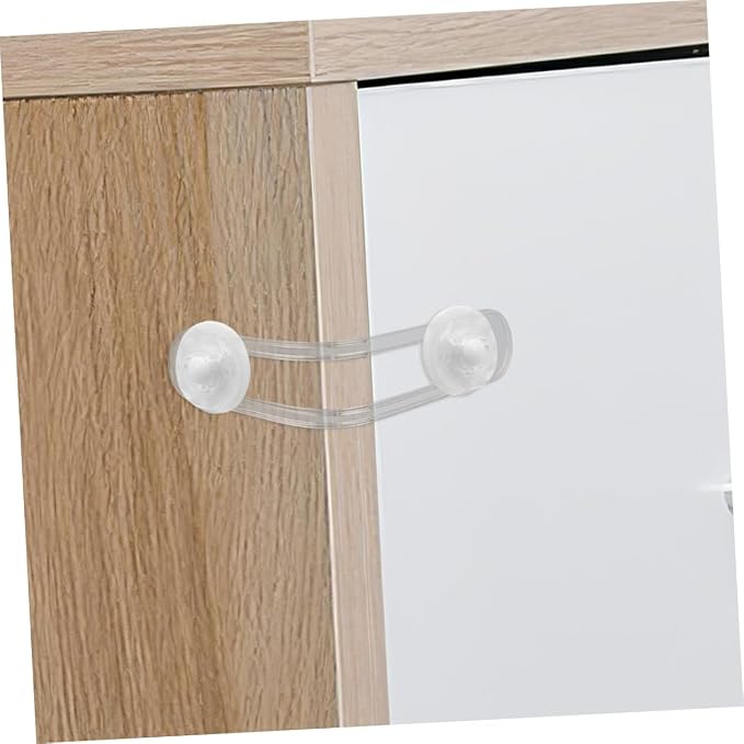 OSALADI 4pcs Cabinet Locks for Babies Proofing Drawers Safety Child Locks Adjustable Childproof Latch for Knob Handle on Kitchen Door Storage Cupboard Closet