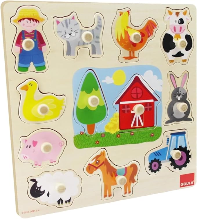 Goula Wooden Farm Silhouettes Peg Puzzle