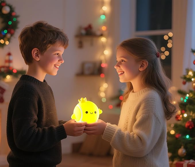 Cute Tennis Night Light, Nursery Night Lamp for Breastfeeding, Squishy Silicone LED Night Lamp, Rechargeable Touch Lamp Bedside Lamp, 2 Levels Dimmable, Room Decor Gifts for Girls Boys Kids Baby