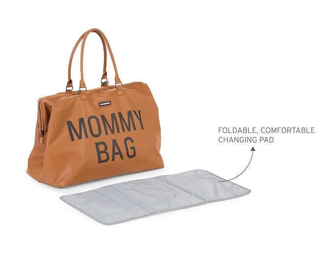 Childhome The Original Mommy Bag, Large Baby Diaper Bag, Mommy Hospital Bag, Leatherlook Brown