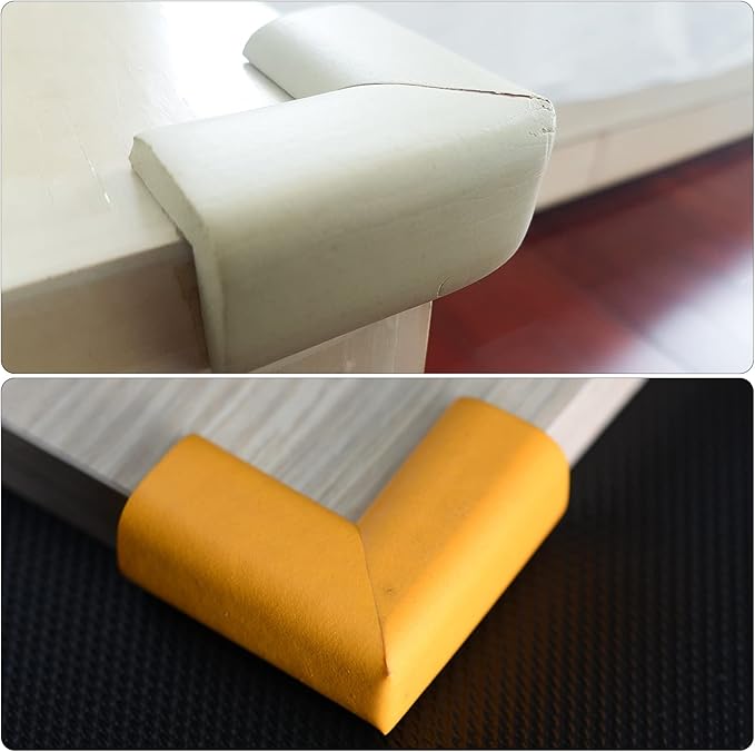 uxcell Corner Guards Edge Protectors, 12Pack U Foam Safety Bumper W Self-Adhesive Tape Furniture Corner Table Edge Guard, 2.16"x1.38"x0.315", Beige