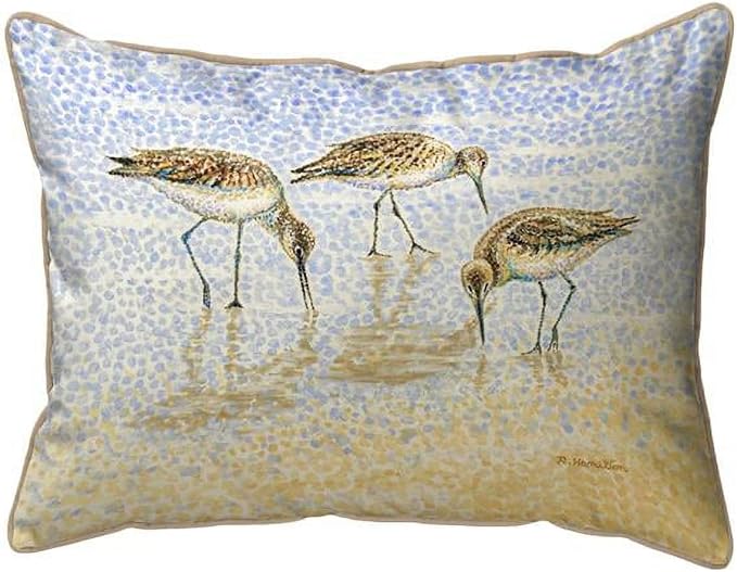 20 x 24 in. Willet Sandpipers Feeding Zippered Pillow - Extra Large