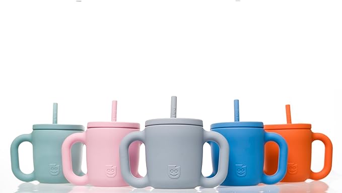 TalkTools ITSY Silicone Training Cup ??Mini Straw Cup for Baby - Anti Leak, Spill Proof and BPA Free Cup with Straw Insertion for Kids (Ocean)
