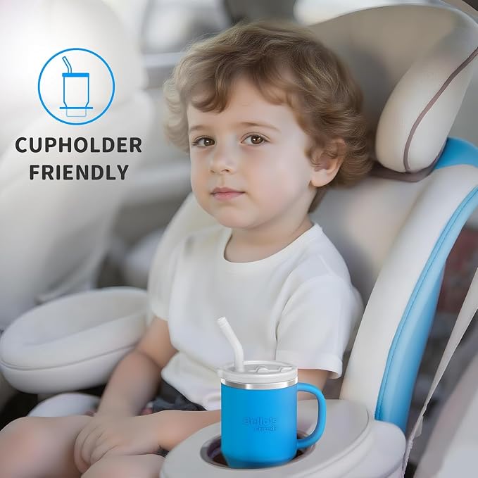 Bella's Friends Life Handy Mini Tumbler, 9 oz Sippy Cups for Toddlers 1-3, Stainless Interior, Leak‑Proof Toddler Cups, Birthday Gifts for 1 Year Old Girls Boys, Baby Girl Essentials, 2 Pack