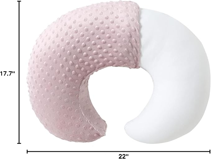 Baby Nursing Pillow and Body Positioner with Premium Slipcover for Breastfeeding for Baby Boys and Girls, Feeding Pillow with Breathable Comfortable Pillowcase (Sepia Rose)