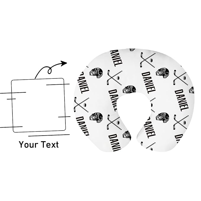 Dyoart Baby Nursing Pillow Cover, Custom Breastfeeding Bottle Pillow Slipcover, Personalized Gift for Infant Boys Girls,Hockey Pattern, Ultra Soft Comfortable(one Size)