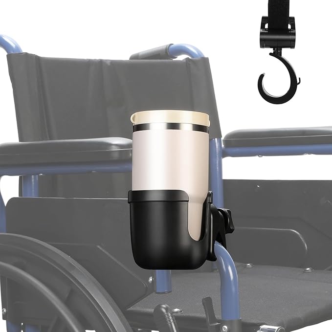 ZHCHG Wheelchair Cup Holder, Rollator Cup Holder, Drink Holder for Walker, Scooter and Stroller