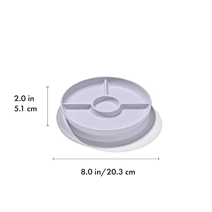 OXO Tot Stick & Stay Suction Divided Plate - Lilac