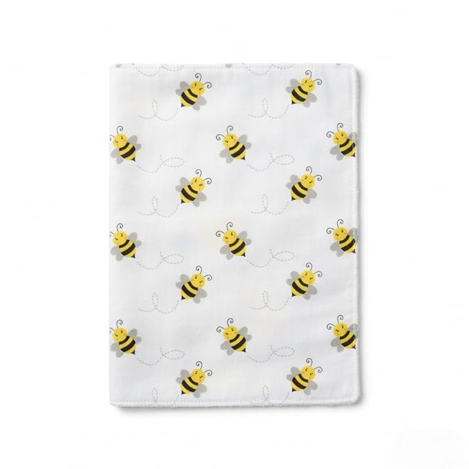 EVERYDAY KIDS 12 Pack Burp Cloths for Baby Boys and Girls - Bees, Sun and Stripes