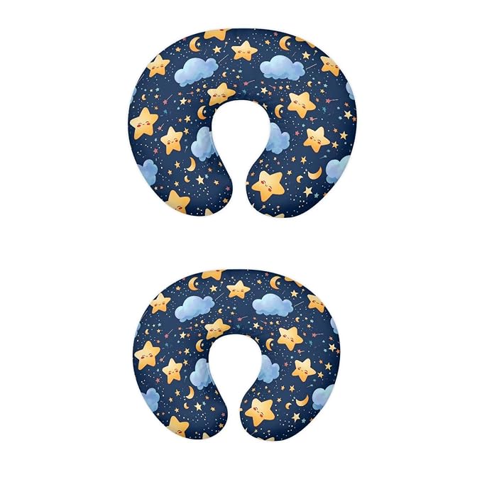Cartoon Star Cloud and Moon Breastfeeding Pillow Cover Ultra Soft Comfortable Newborn Nursing Pillow Case Lightweight and Easy to Clean