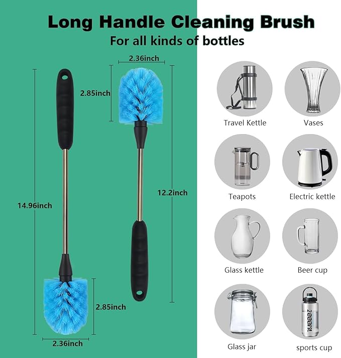 Bottle Brush Tube Cleaning Lab Set with Long Handle,for Cleaning Beer Bottles, Wine Bottles,Bong,Straw Cleaner ,Crevice Cleaning,Straw Cleaner,Baby Bottle