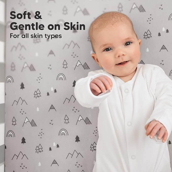 KeaBabies Baby Swaddle Sleep Sacks and Jersey Fitted Crib Sheets for Boys and Girls Bundle - 3-Pack Newborn Baby Swaddles 0-3 Months - Fits Standard Nursery Crib Mattresses
