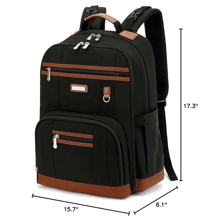 Diaper Bag Backpack, Large Baby Nappy Bags with Portable Changing Pad for Boys and GirlsMultifunction Travel Baby Bag for Moms Dads, Shower Gifts Waterproof and Stylish,Black