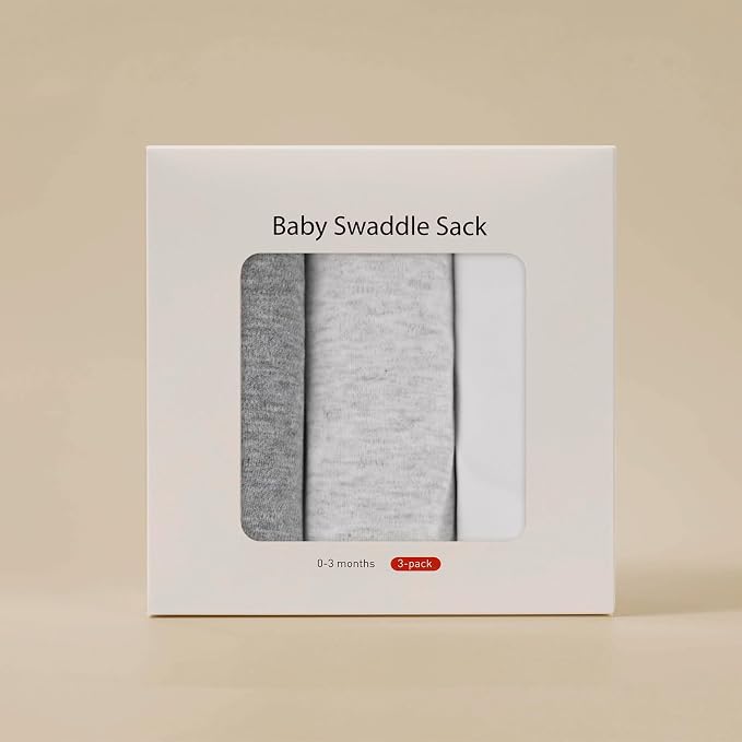 Baby Swaddle Sleep Sack 3 Pack, Organic Cotton Newborn Swaddle Wraps for 0-3 Months, Adjustable Wings, Breathable Soft Swaddling Blankets for Infant Boys Girls, Baby Sleep Essentials
