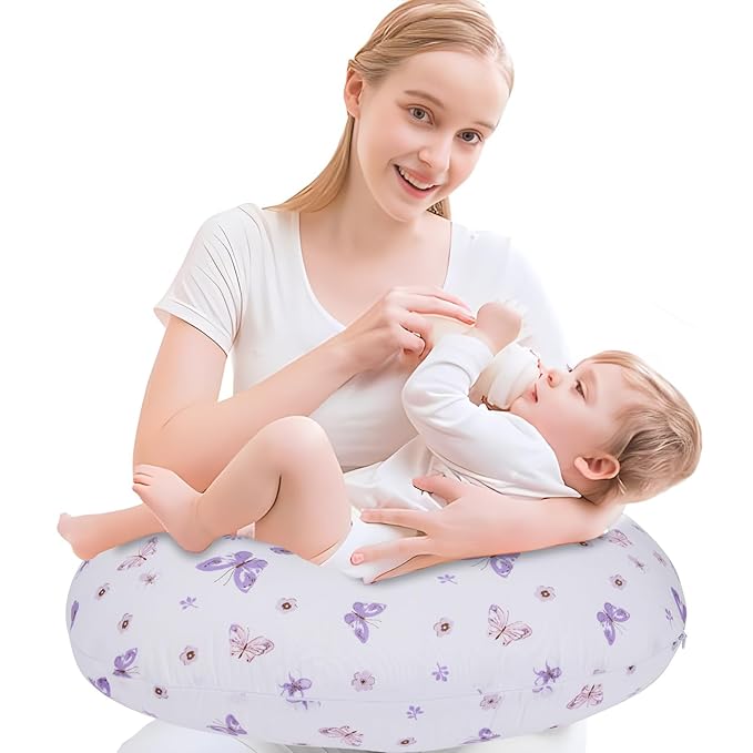 Plushii Nursing Pillow for Breastfeeding, Soft and Supportive Breastfeeding Pillow for Mom and Baby, Cute Feeding Pillow with Removable Cover for 0??2 Months, Butterfly Dreams