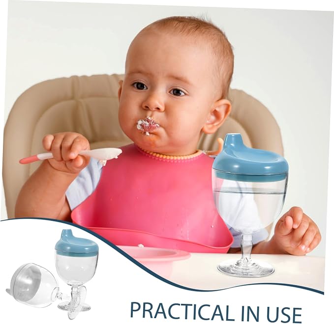 2pcs Boy Girl Training Cup Detachable Water Goblets for Boys and Girls Multi-function Sippy Cups Blue and White Unbreakable Design for Easy Drinking and Learning