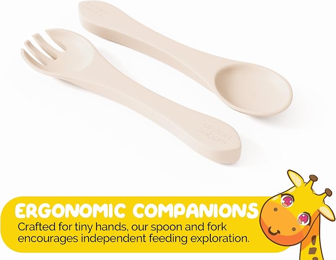 Baby Essentials by Muqee Peeko with BLW Supplies and Kids Feeding Sets - Food Grade Silicone (6 Piece Set)