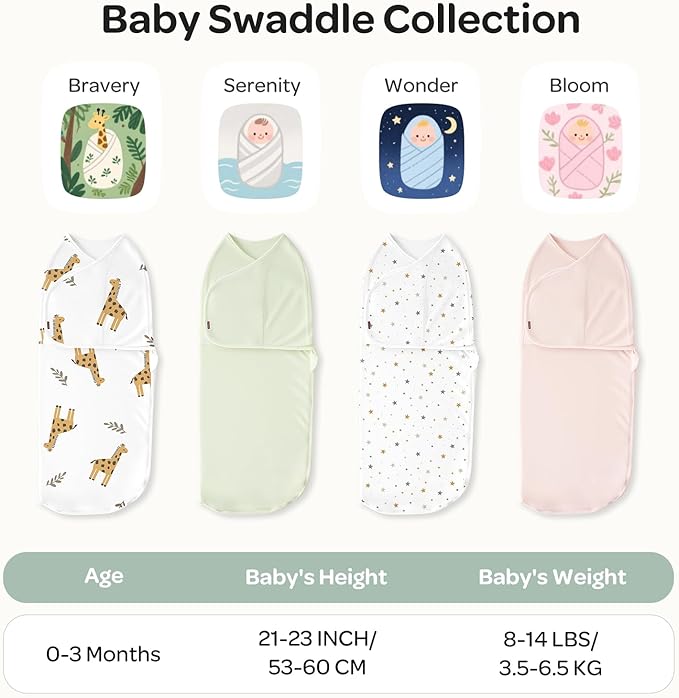Momcozy Swaddles for Newborns, Quiet Fastener Swaddle Suitable for Infant 0-3 Months, New-Parent-Friendly Sleep Sack, Reduce Startle Reflex, Newborn Boys Girls Registry Essentials, 2-Pack, Serenity
