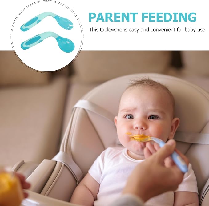 Boys and Girls Utensil Set Boy Girl Spoon and Fork Self-feeding Left-handed Stainless Steel Design