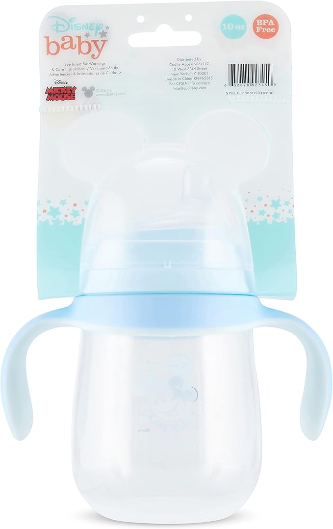 Disney Sippy Cups for Toddlers, Learner Sippy Cups for Kids with Pacifier, BPA-Free Trainer Cup with Handles, Leak-Proof Minnie Mouse and Mickey Mouse Sippy Cups, Perfect Unisex Gift for Children