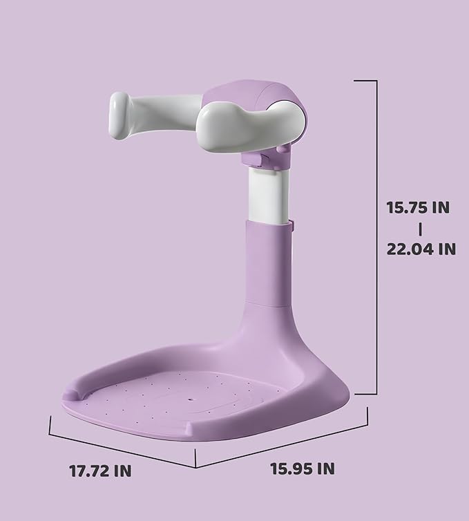 Baby Bath Stand, Foldable Standing Bathtub for Baby, Shower Stand and Bath Support for Infants and Toddlers (6??6 Months), Non-Slip Adjustable Baby Standing Support (Purple)