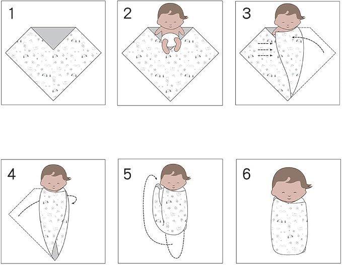PESAAT Cotton Baby Swaddle Hat Set Newborn Infant Hats Receiving Blankets for Baby Boys Girls