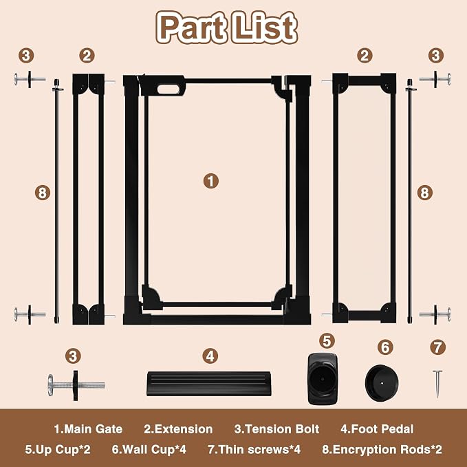 WAOWAO Clear Acrylic 40" Extra Tall Baby Gate for Stairs Modern Design Acrylic Auto Close Pet Gate, 29.52"-47.24" Wide Safety Baby Gate for Doorways,Black Clear Dog Gates Indoor, Hallways,Kitchen