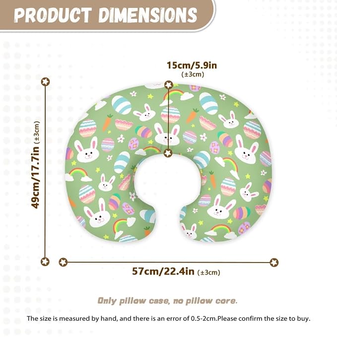 Rabbit Eggs Nursing Pillow Covers Slipcovers for Breastfeeding Moms, Ultra Soft Breathable Feeding Pillow Slipcover for Baby Boy Girl