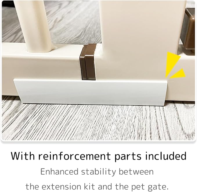 Lumizone Extra Tall Cat Gate Extension Kit 61.02" High Pressure Mounted 4.13" Extra Wide 1.37" Gap No Drilling Tall Pet Gate for Dogs (Cream, 61.02" H x 4.13" W, Extension)