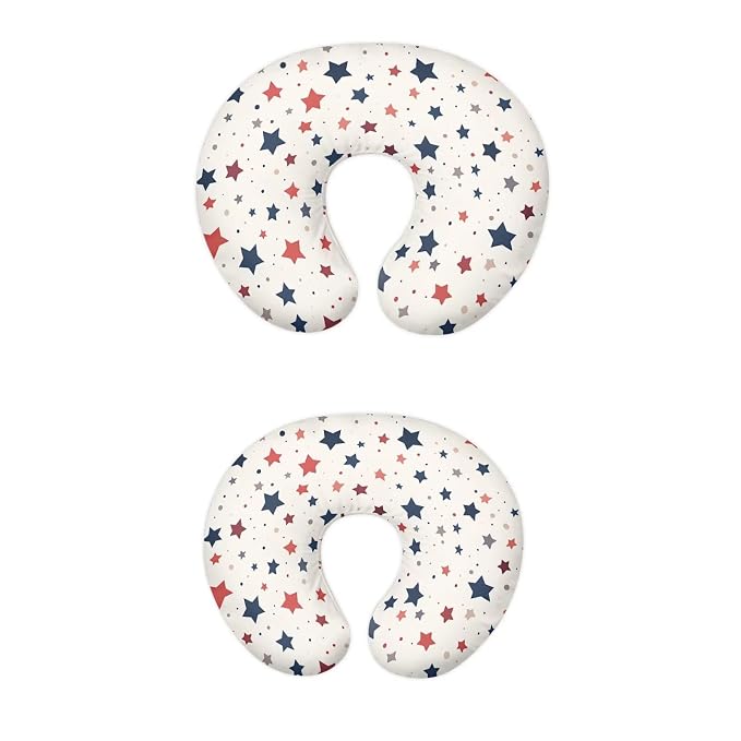 Multi Colorful Stars Baby Nursing Pillow Cover Slipcover for Breastfeeding Pillows, Soft and Stretchy Safely Breastfeeding Pillow Cover Breathable and Washable