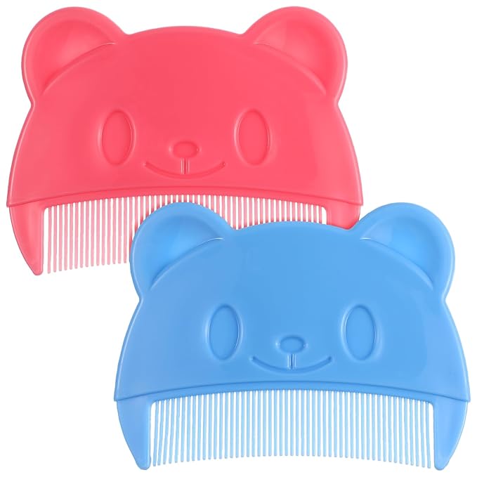 Toyvian 6 Pcs Cradle Cap Combs: Cradle Cap Brush, Plastic Cute Bear Shaped Baby Hair Combs - Double Sided & Gentle Touch - Fine Tooth Bath Brush for Newborn Baby Dandruff (Random Color)
