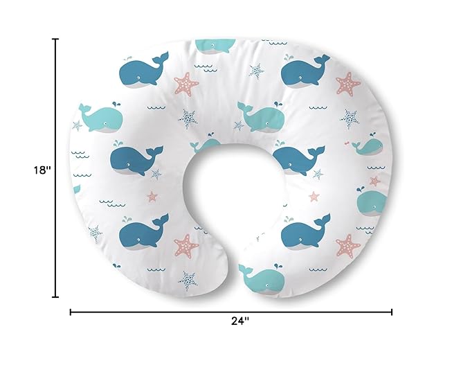 Plushii Nursing Pillow for Breastfeeding, Soft and Supportive Breastfeeding Pillow for Mom and Baby, Cute Feeding Pillow with Removable Cover for 0??2 Months, Whale