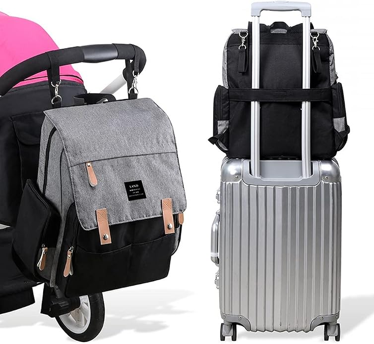 Land diaper bag multi-function waterproof travel backpack nappy bags insulated compartment pockets wipes pocket