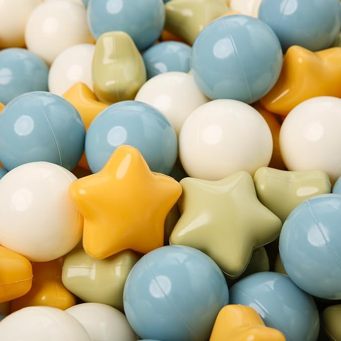 TRENDPLAY Star Ball Pit Balls 50 100 200 500 for Toddlers - Ball Pit Ball Shapes for Boys Girls Fun, Birthday Party, Christmas Decoration